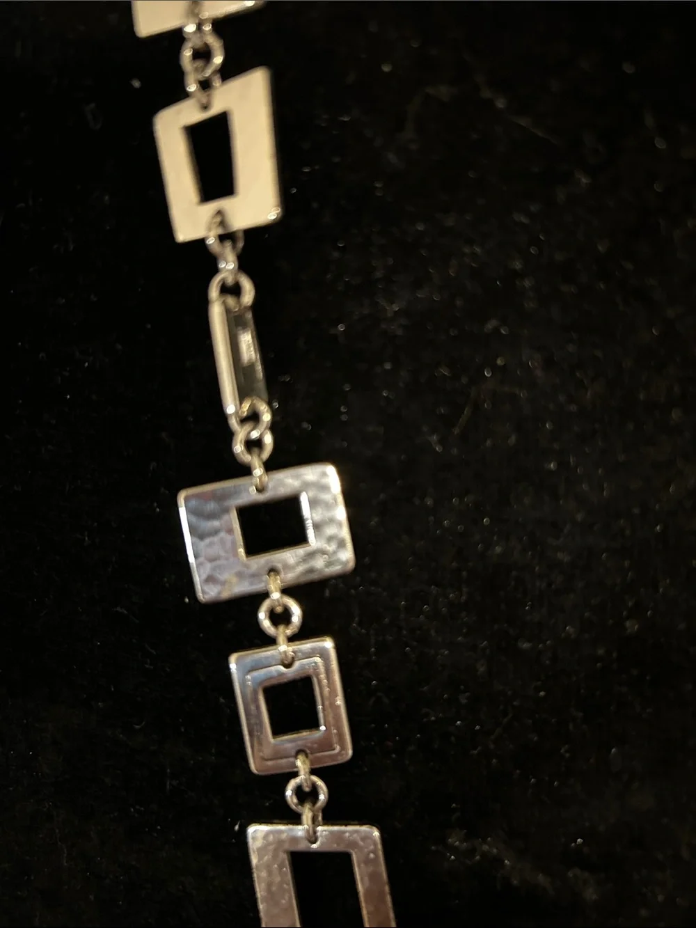 Brighton Silver and Purple Geometric Link Necklace - Women Jewelry